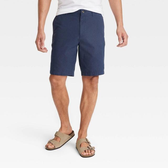 Mens Every Wear 9 Slim Fit Flat Front Chino Shorts - Goodfellow & Co Fighter Pilot Blue 42 Product Image