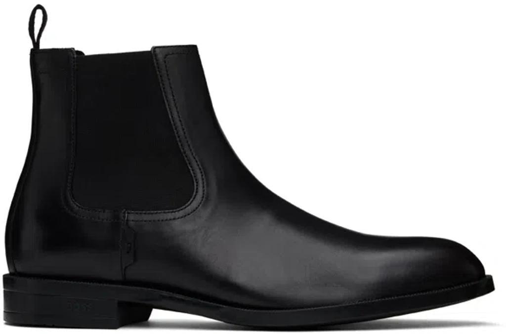 HUGO BOSS Tayil Leather Chelsea Boots Men In Black Product Image