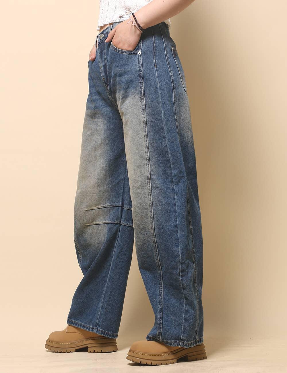 Mid Rise Barrel Jeans Product Image