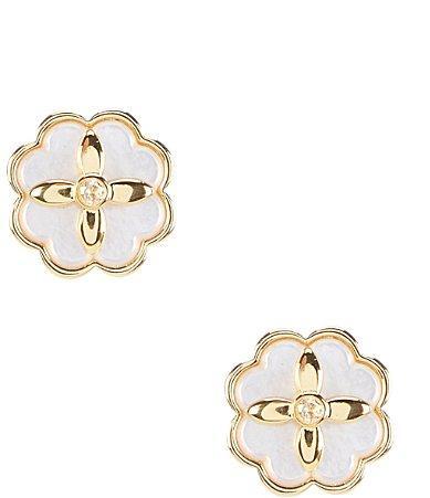 Kate Spade New York Gold-Tone Heritage Bloom Mother-of-Pearl Stud Earrings - Cream Product Image