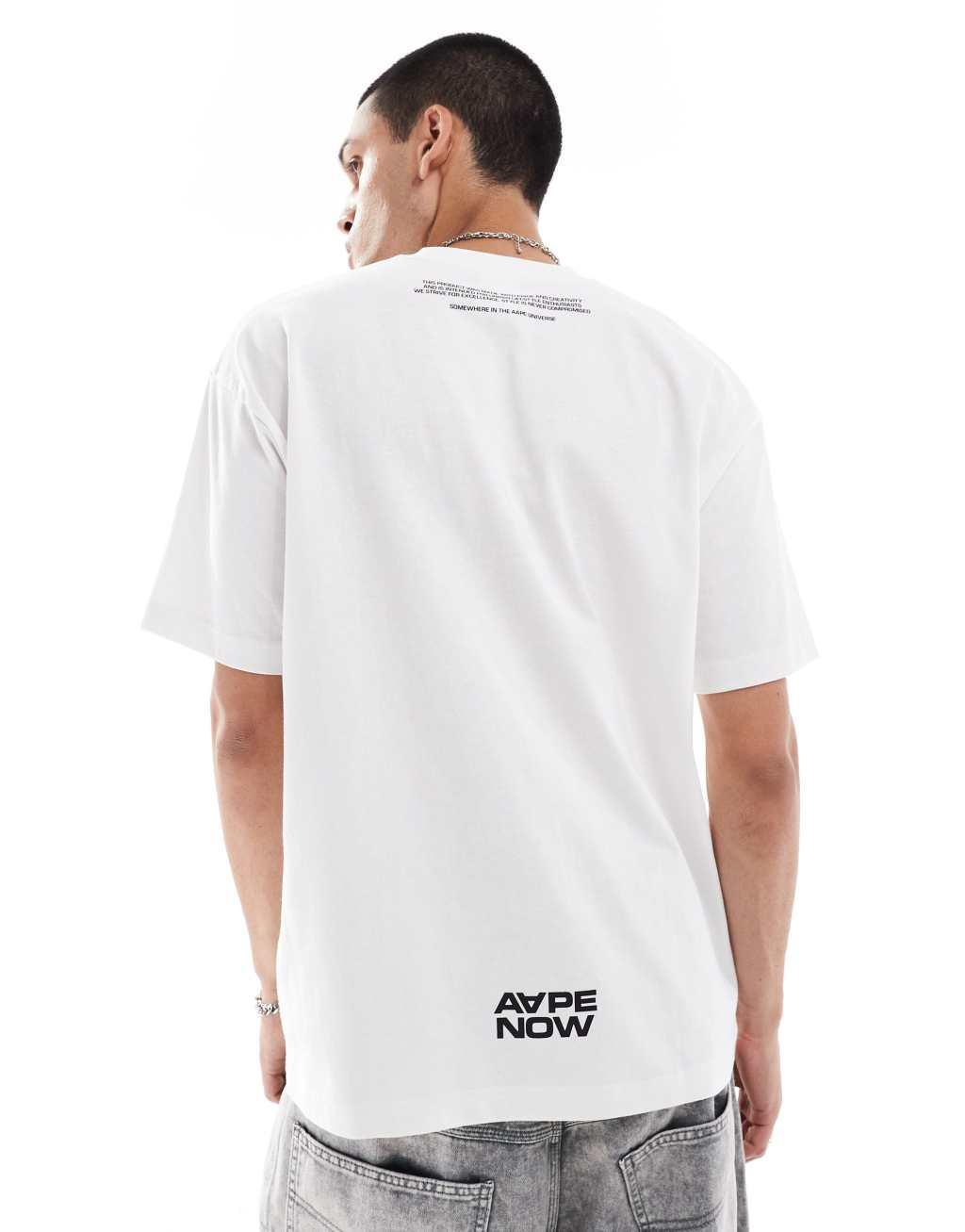 Aape By A Bathing Ape boxy fit short sleeve t-shirt in white Product Image