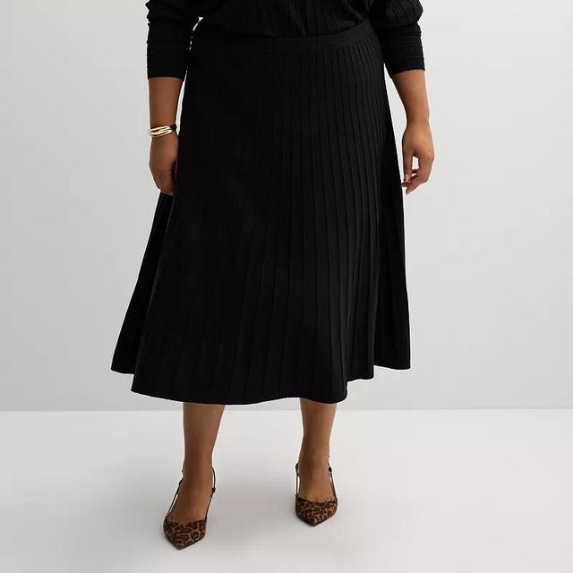 Plus Size Nine West Flare Sweater Skirt, Womens Product Image