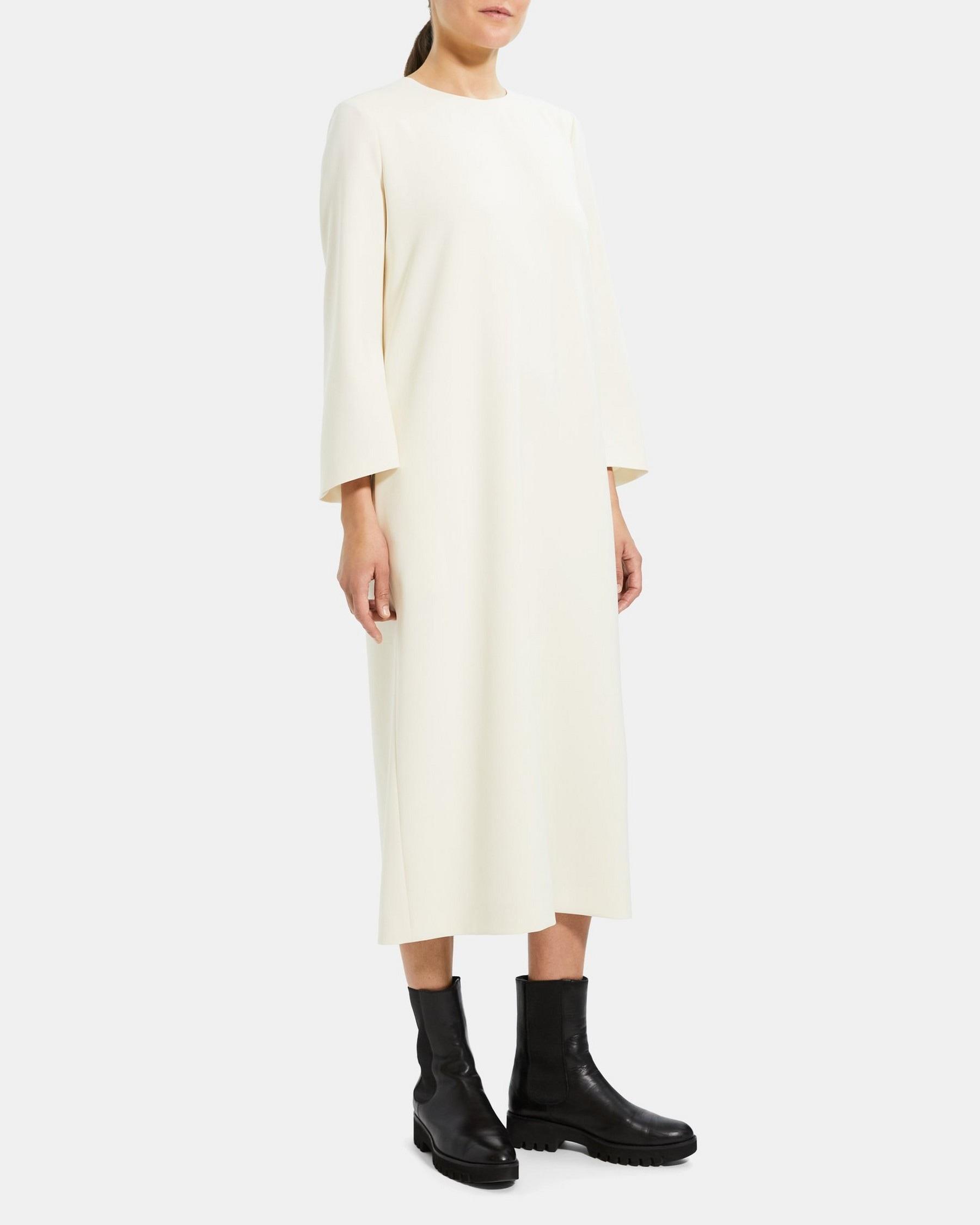 Relaxed Midi Dress in Crepe Product Image