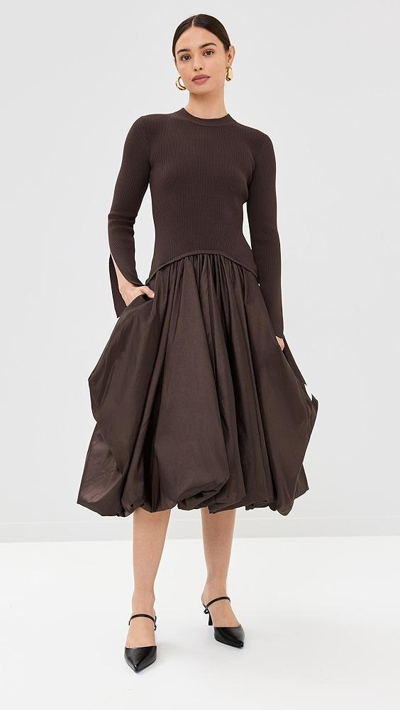 SIMKHAI Kenlie Mock Neck Midi Dress | Shopbop Product Image