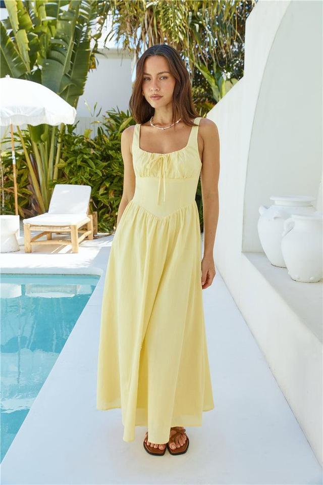 Calming Aura Linen Maxi Dress Yellow Product Image