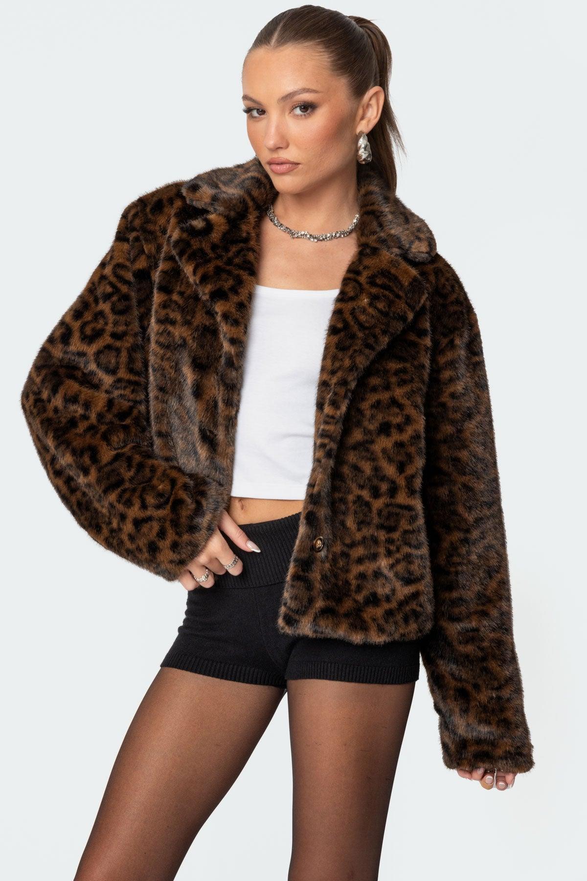 Lady Leopard Faux Fur Jacket Product Image