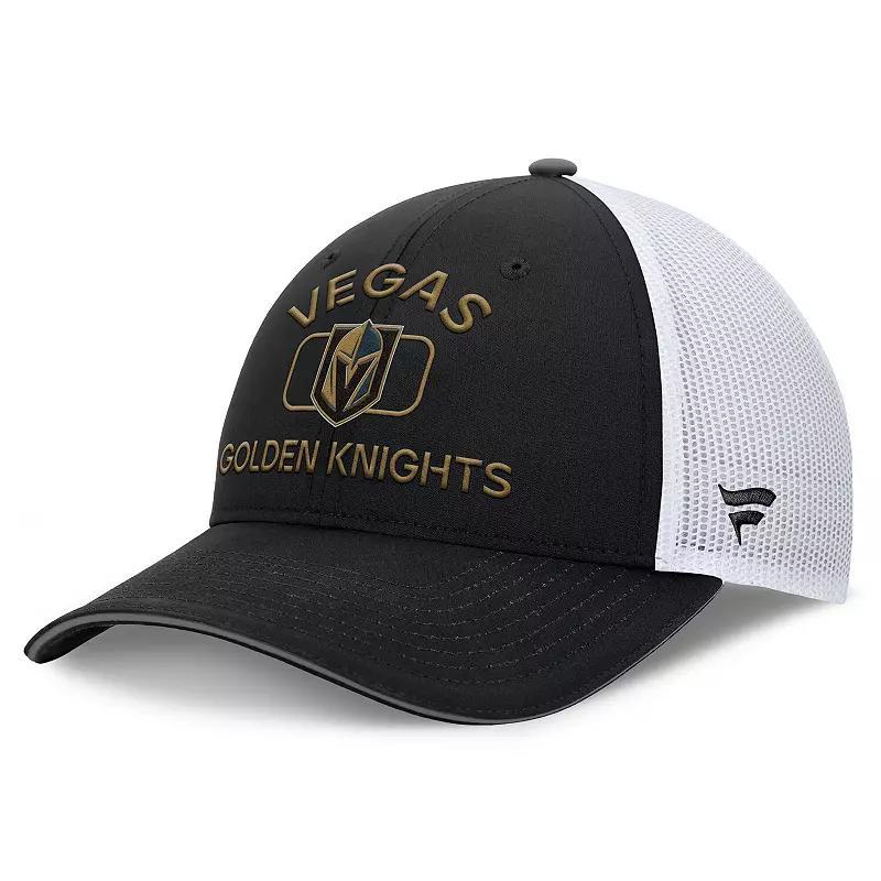 Mens Fanatics Black/White Vegas Golden Knights Authentic Pro Rink Trucker Hat Product Image