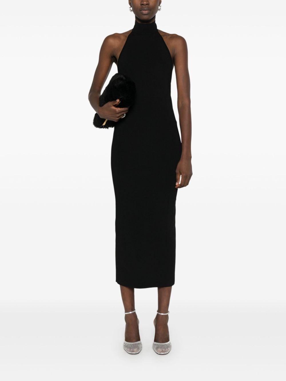 Suzanne Jersey Halterneck Midi Dress In Black Product Image