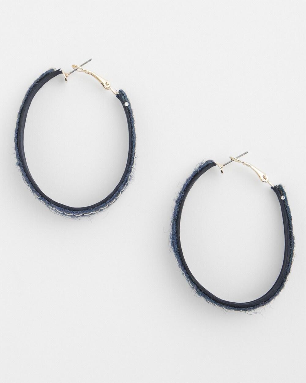 Jute Front to Back Hoop Earring   Chico's - Blue - Women Product Image