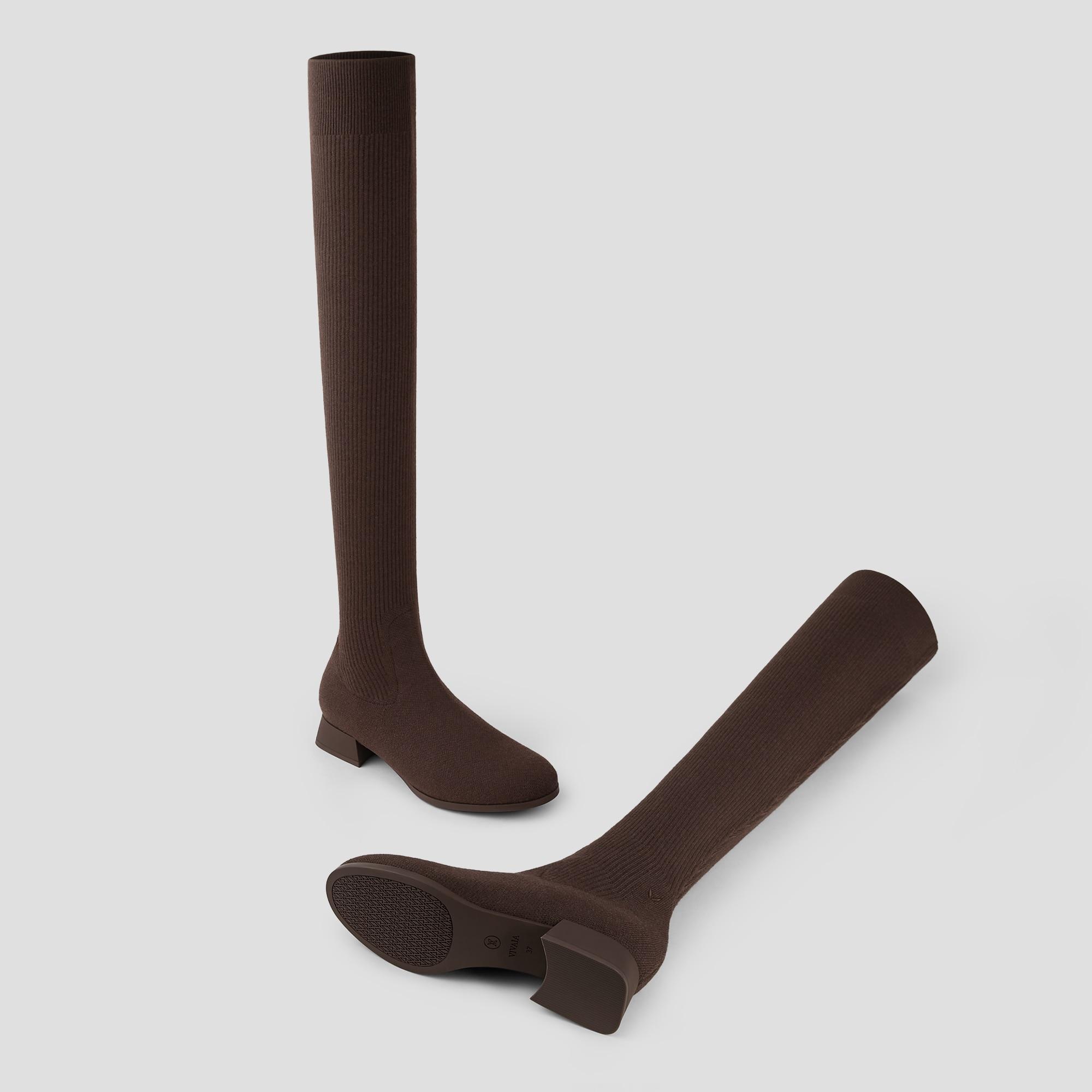 Round-Toe Water-Repellent Wool Over-the-Knee Boots (Madeline Pro) Product Image