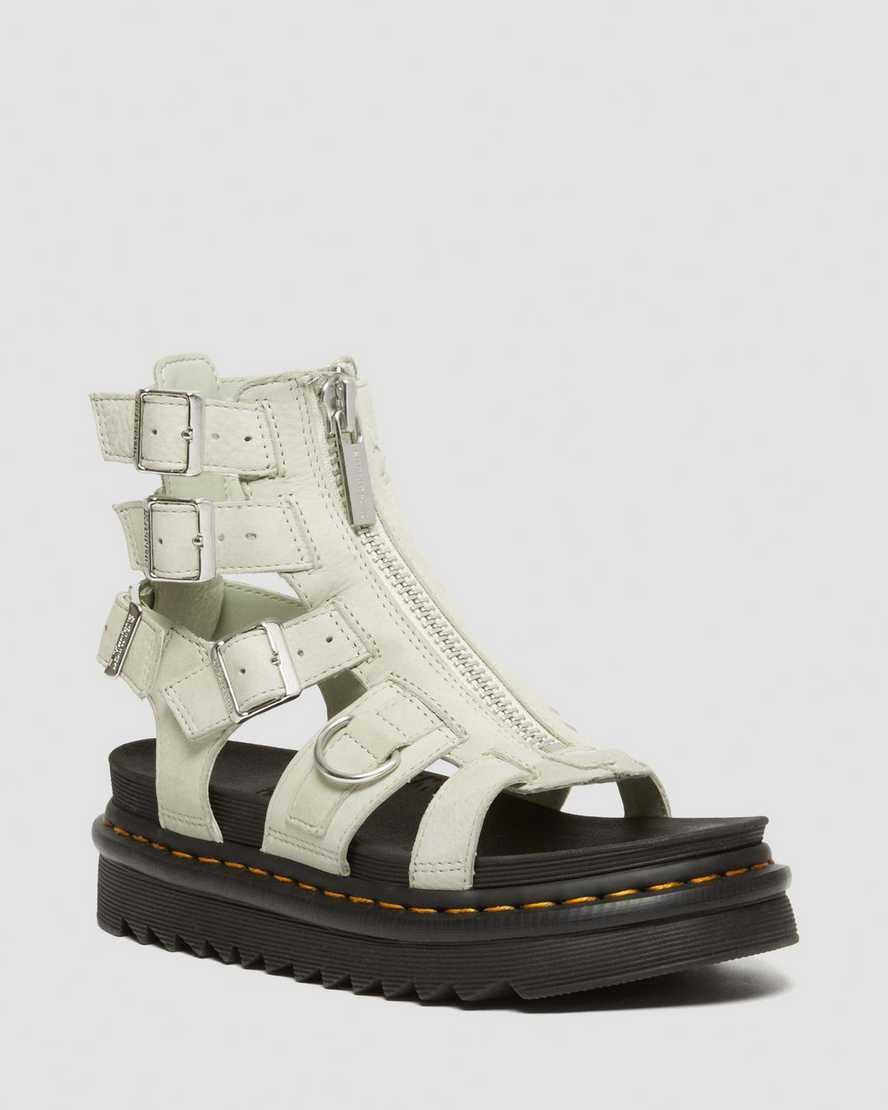 DR MARTENS Olson Tumbled Nubuck Leather Gladiator Zip Sandals Product Image