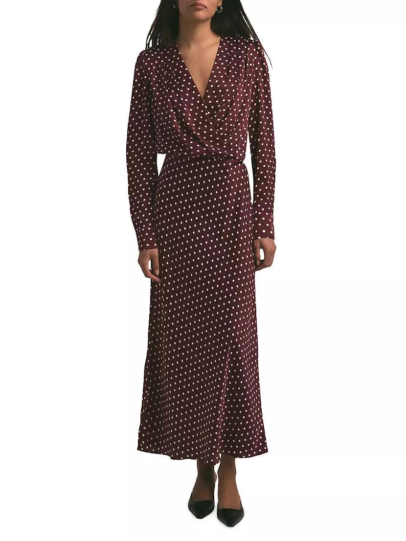 The Nita Polka Dot Pleated Maxi Dress Product Image