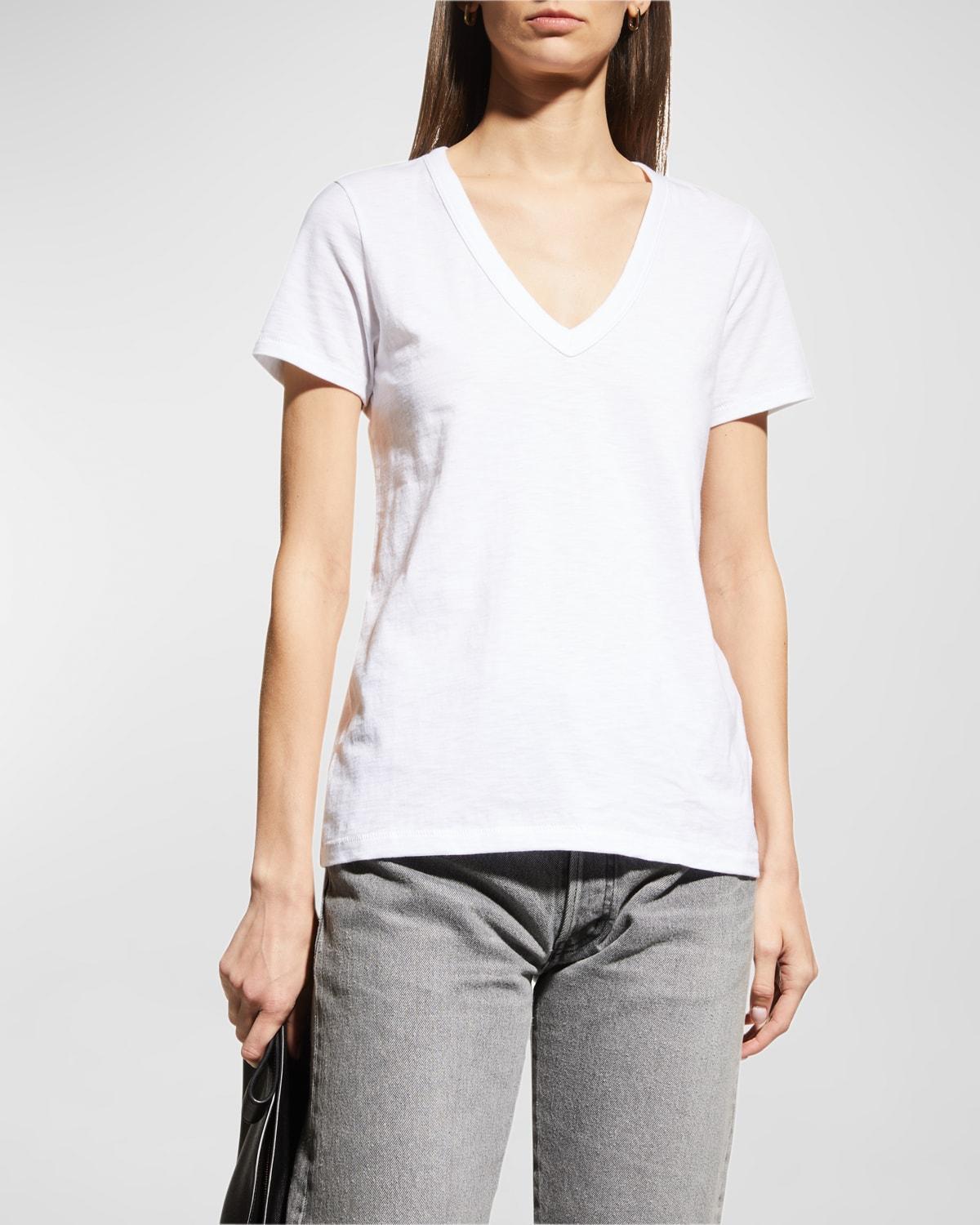 Womens V-Neck Cotton Tee Product Image