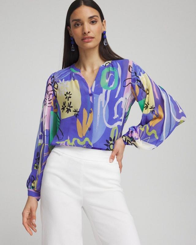 Women's Surreal Pleated Sleeve Blouse Product Image