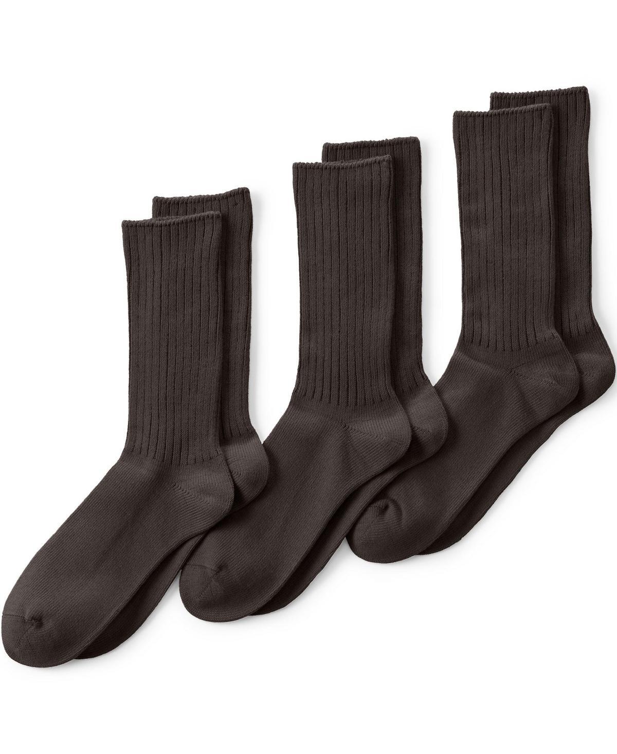 Lands End Mens Cotton Crew Socks 3 Pack Product Image