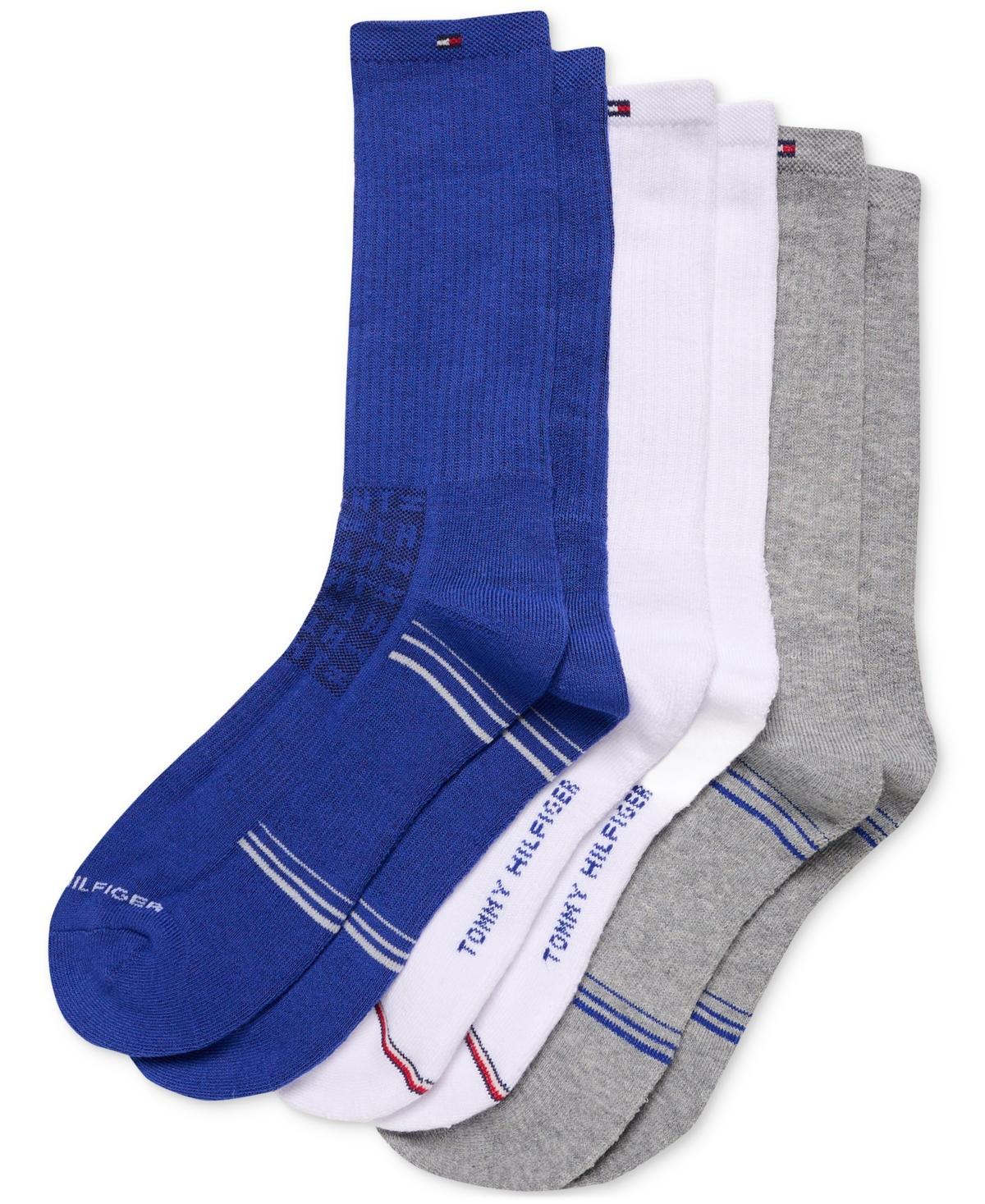 Tommy Hilfiger Mens Cushioned Crew Length Socks, Assorted Patterns, Pack of 3 Product Image