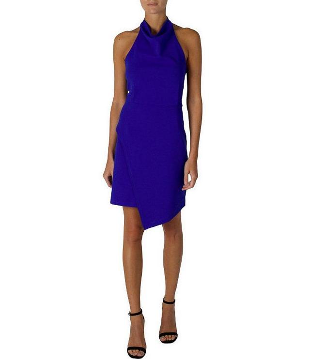 Julia Jordan Sleeveless Cowl Halter Neck Asymmetric Sheath Dress Product Image