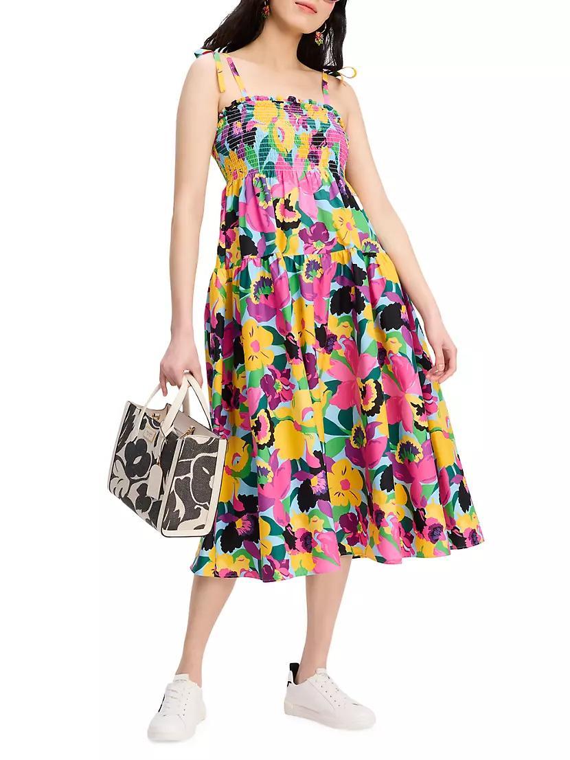 Orchid Bloom Smocked Midi-Dress Product Image