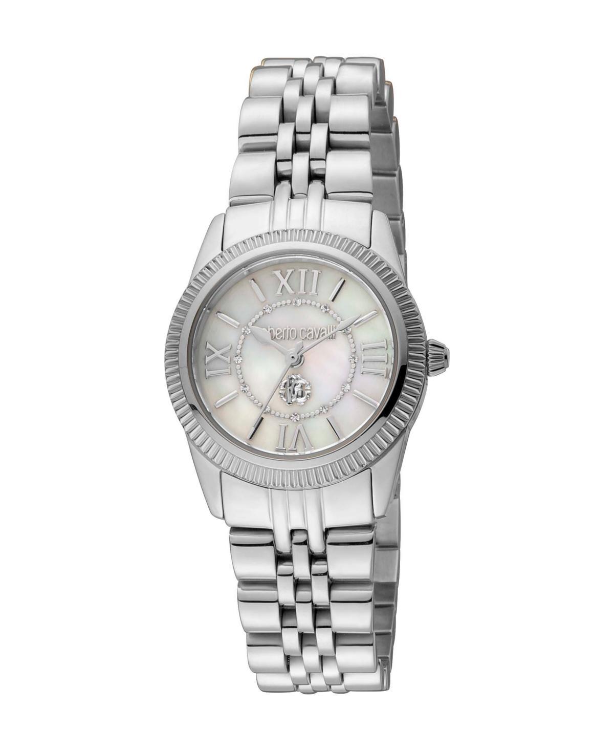 Roberto Cavalli Womens Quartz Silver-tone Stainless Steel Watch 28mm Product Image