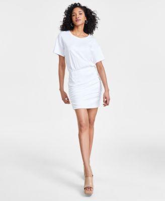 Women's Ruched-Skirt Short-Sleeve Mini Dress, Created for Macy's product image