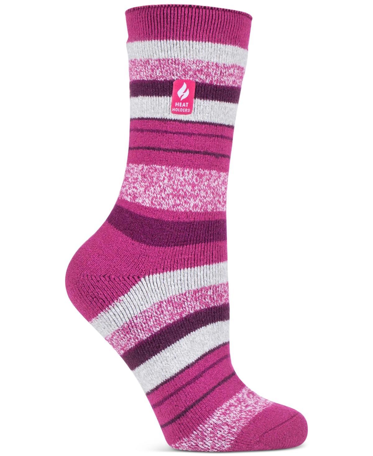 Heat Holders Womens Lite Peony Multi Stripe Crew Socks Product Image