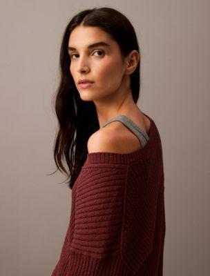 Boucle Relaxed V-Neck Sweater Product Image