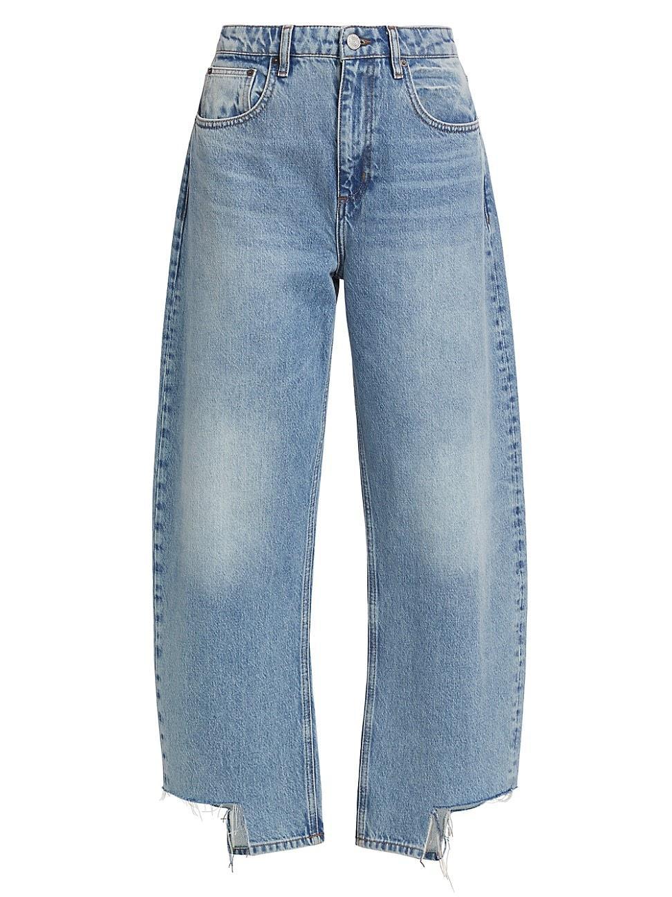 Womens Long Barrel Inseam Step-Hem Jeans Product Image