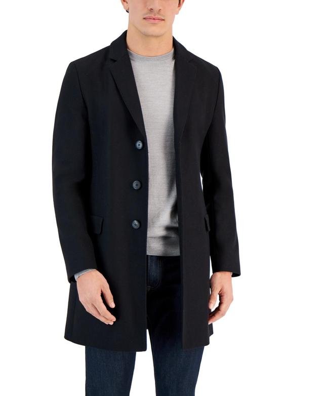 Hugo by Hugo Boss Mens Migor Slim-Fit Solid Wool Overcoat Product Image