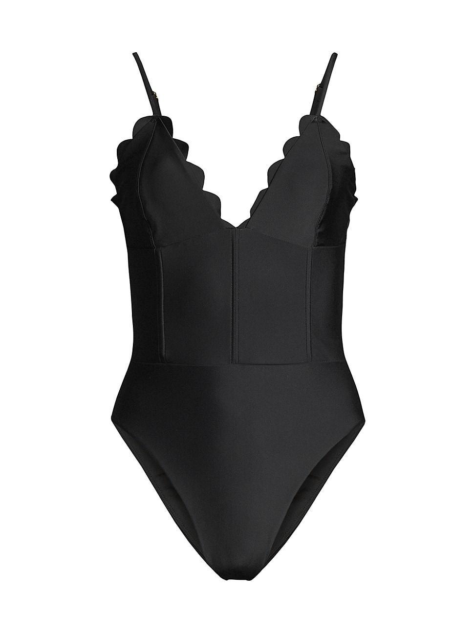 Womens Mikayla Scalloped One-Piece Swimsuit Product Image