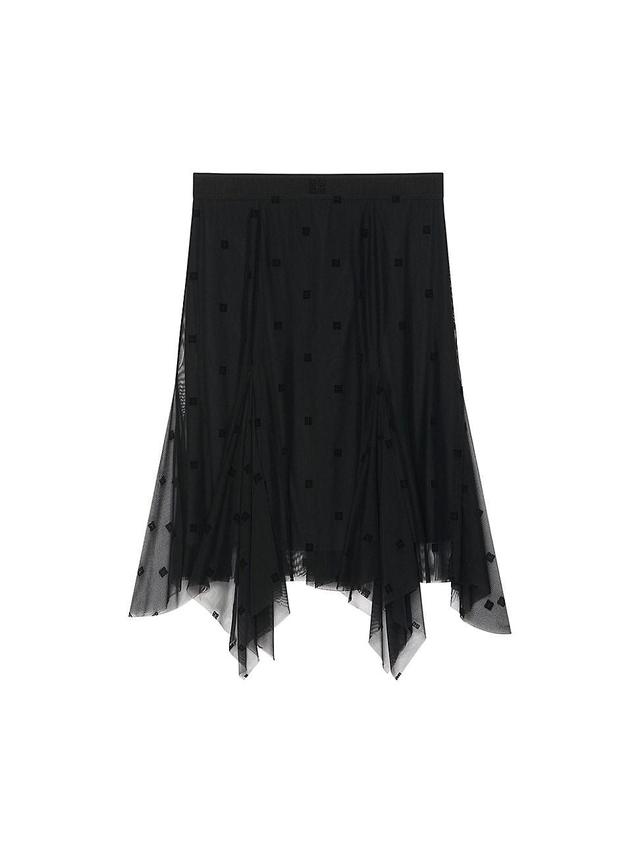 Womens Pleated Skirt In 4G Tulle - Black - Size 36 Product Image