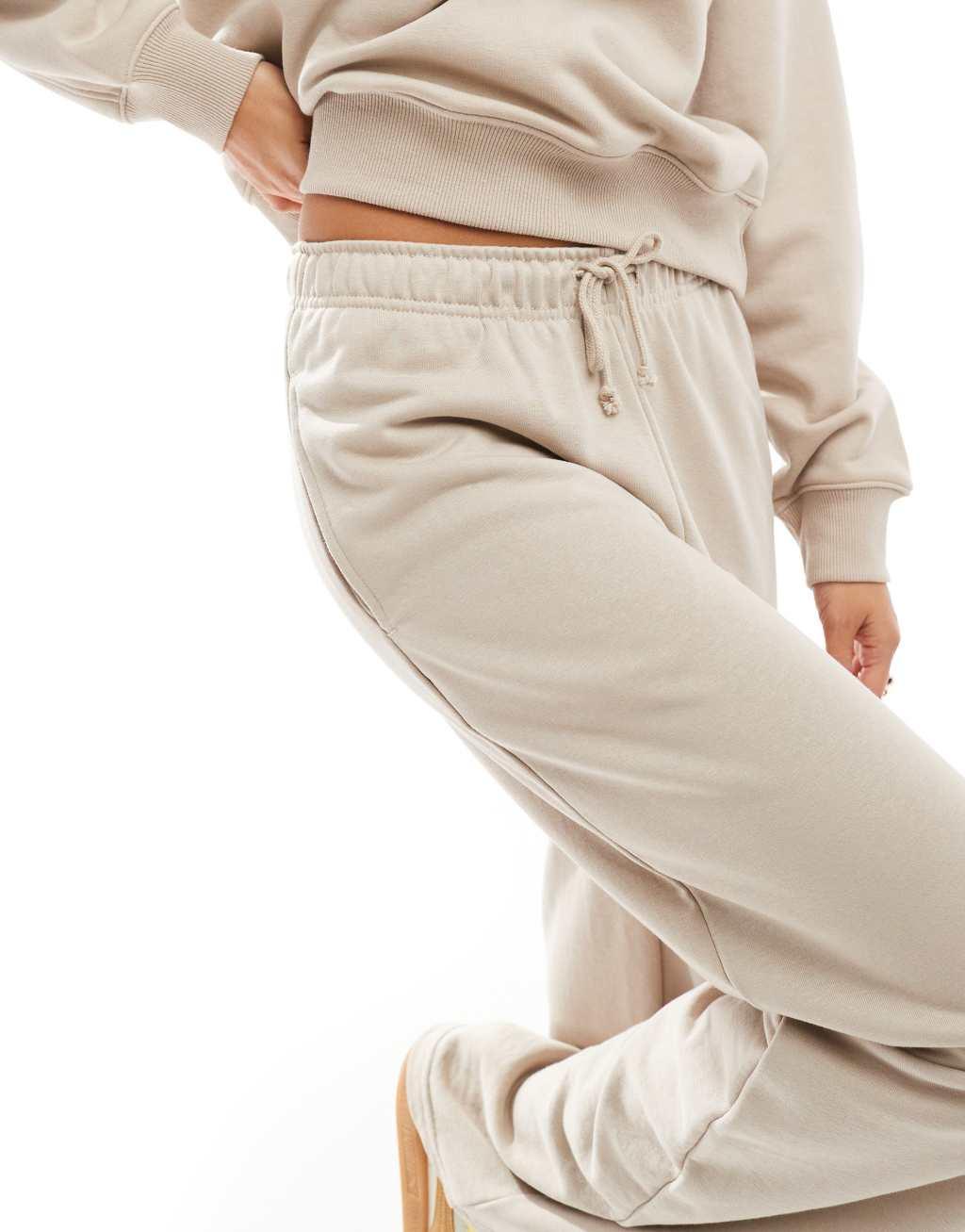 Stradivarius wide leg sweatpants in beige - part of a set Product Image