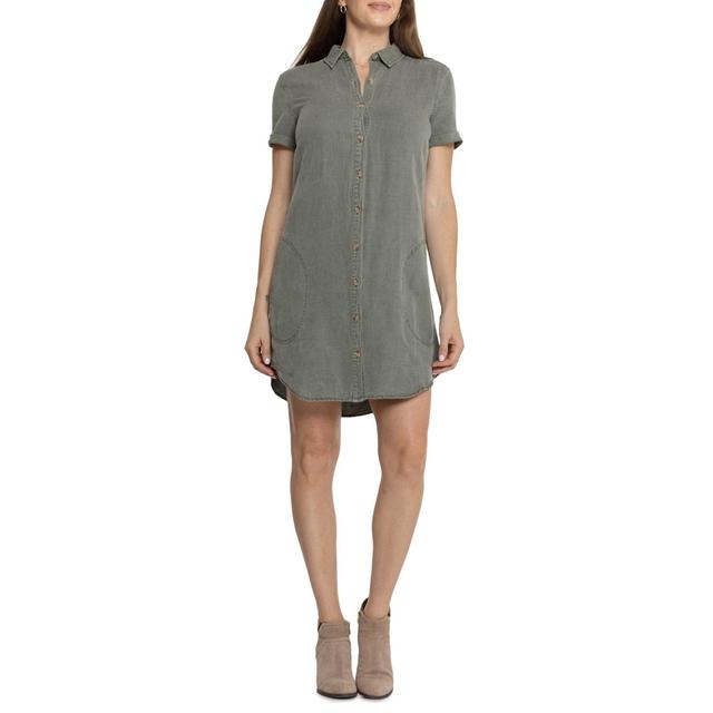 Lucky Brand Shirt Dress with Pockets - Linen, Short Sleeve Product Image