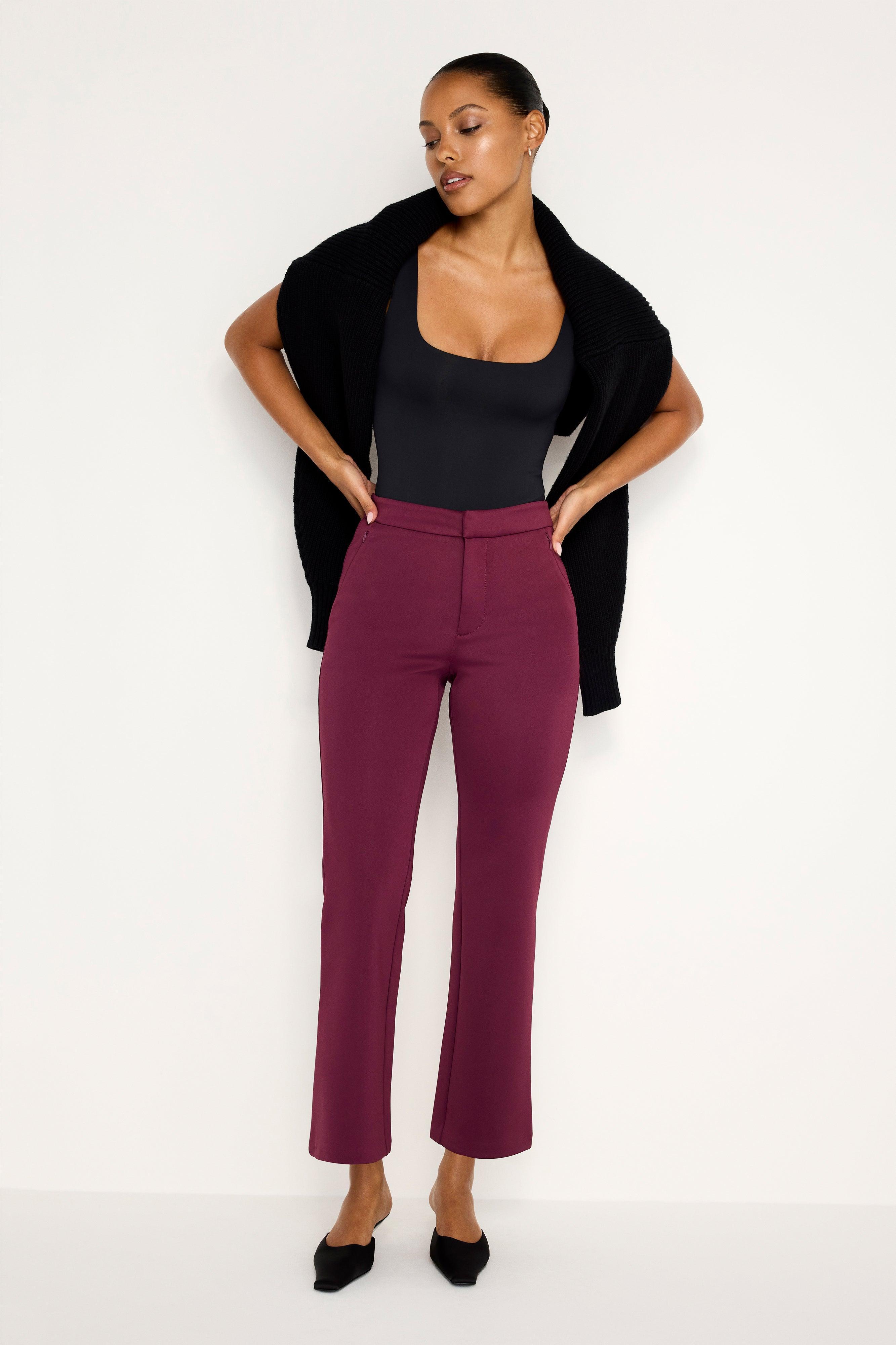 SCUBA CROPPED STRAIGHT TROUSERS | OXBLOOD002 Product Image