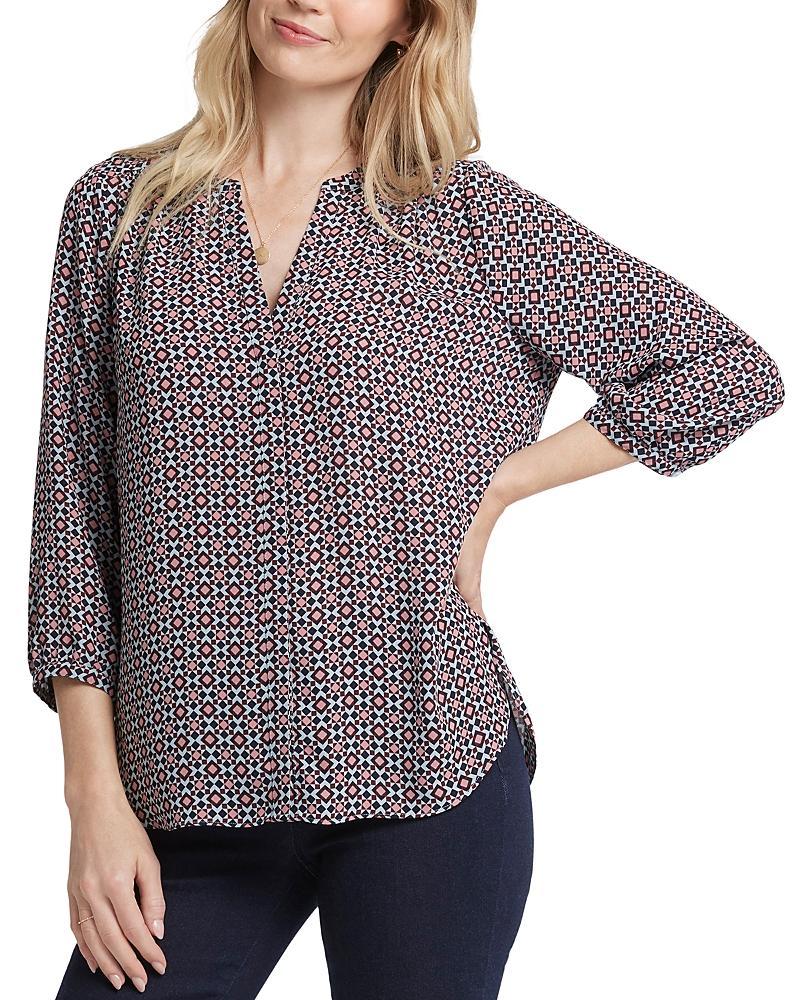 NYDJ Pintuck Blouse Dahlia) Women's Clothing Product Image