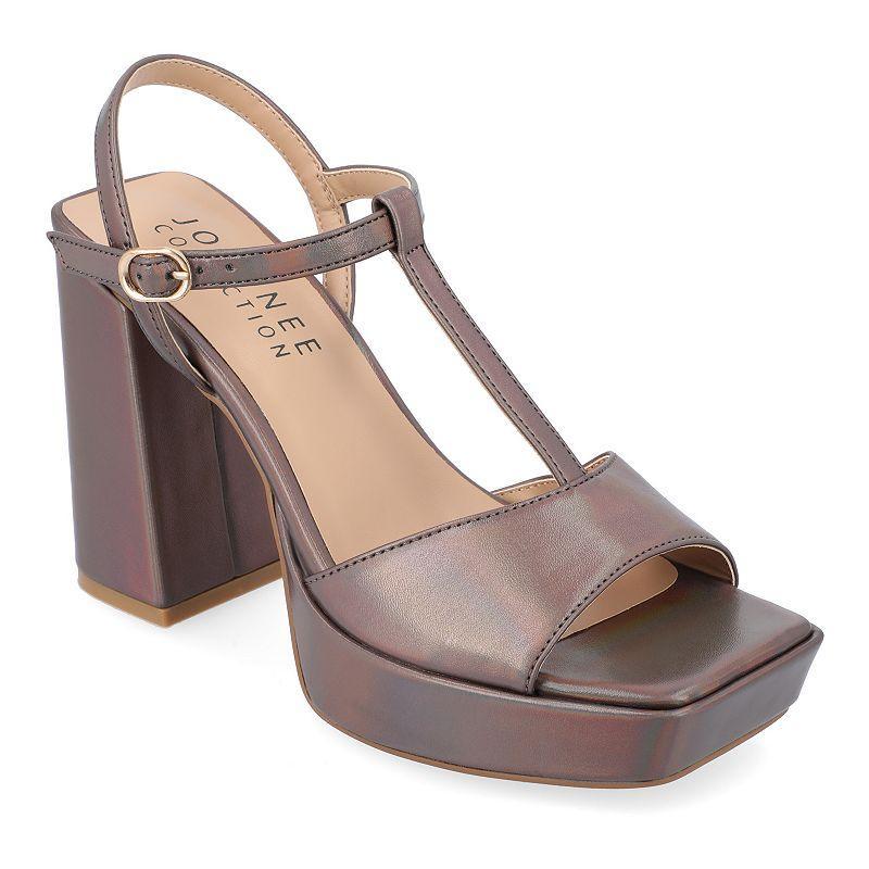 Journee Collection Parson Womens Block Heel Sandals Product Image