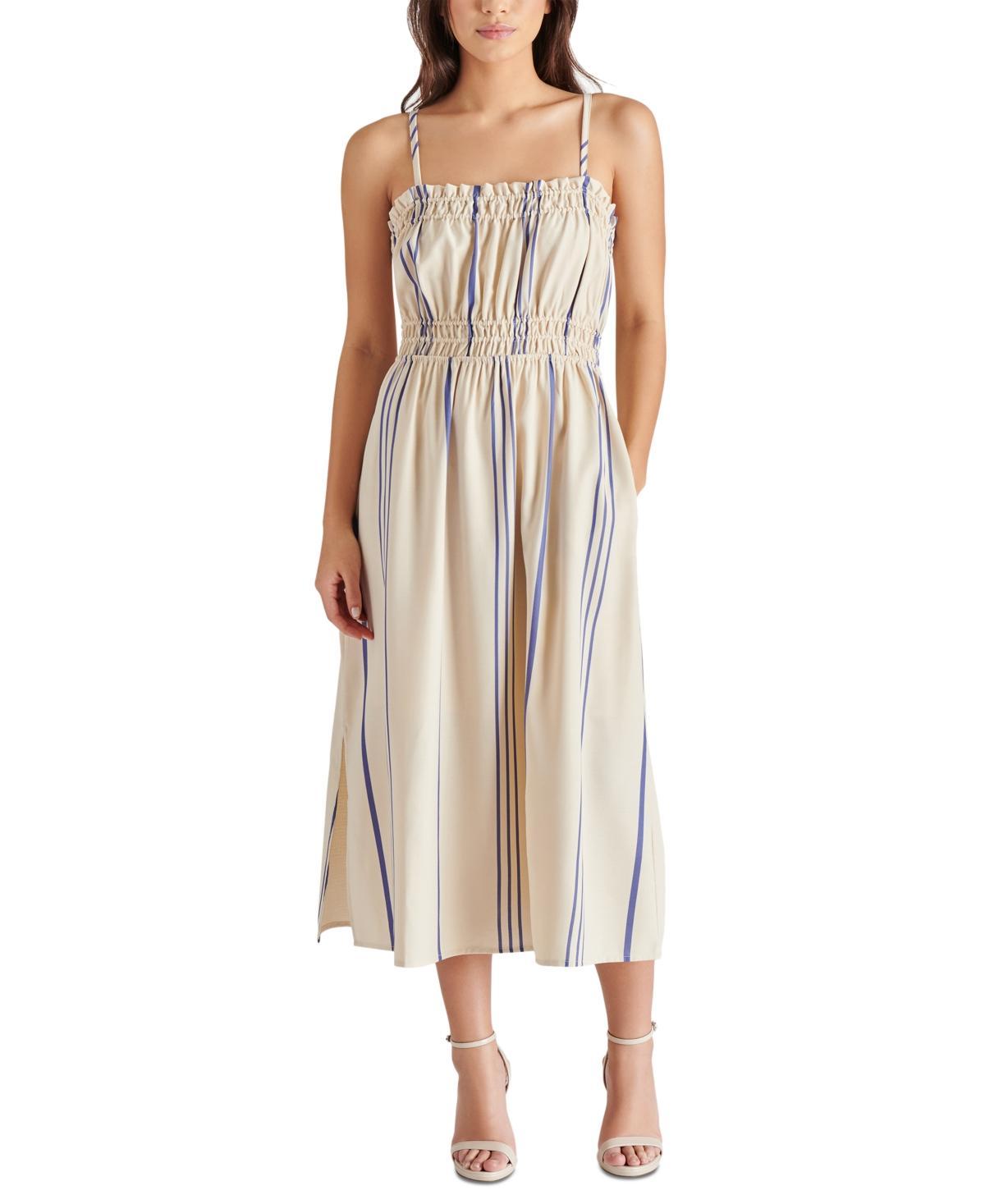 Steve Madden Womens Zuri Striped Smocked Midi Dress Product Image