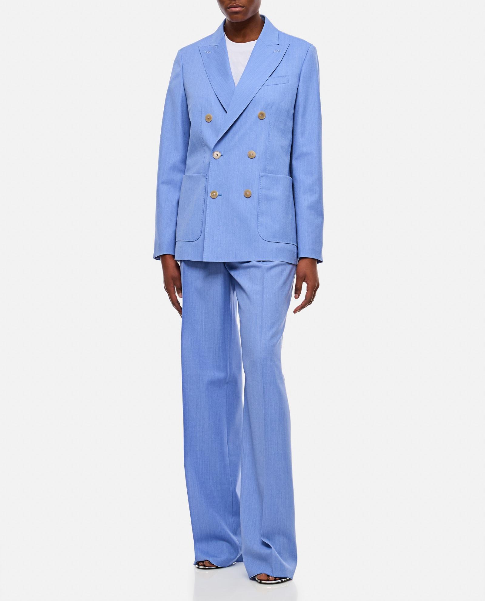 MAX MARA Double Breasted Blazer In Blue Product Image