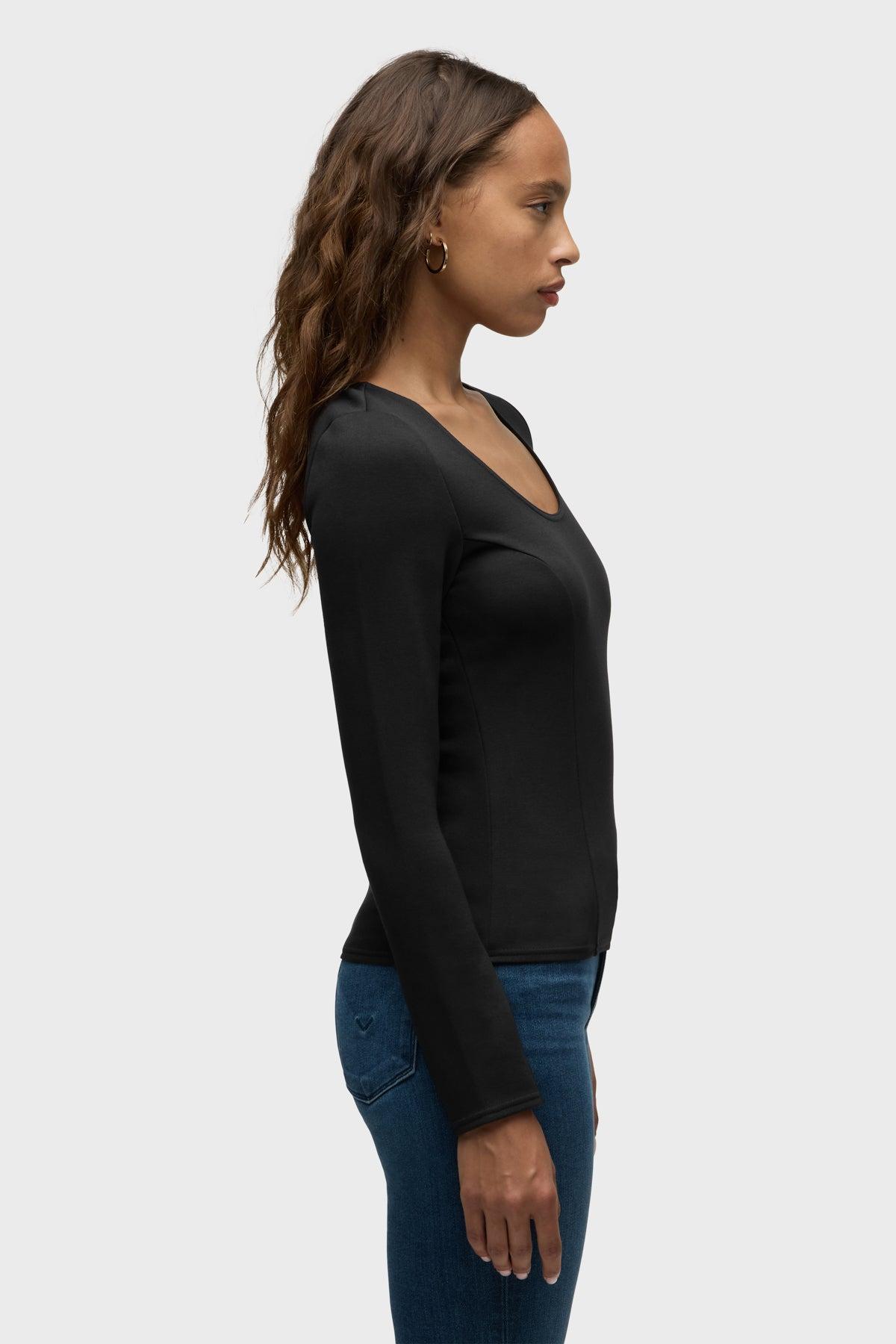 Long Sleeve Scoop Neck Top Female Product Image