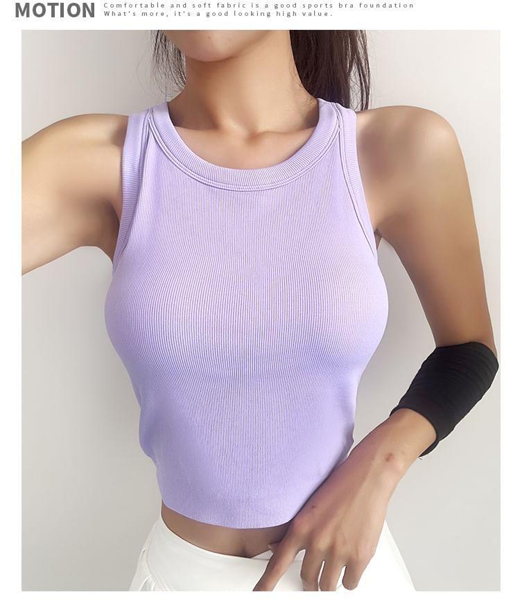 Plain Crop Sports Tank Top Product Image