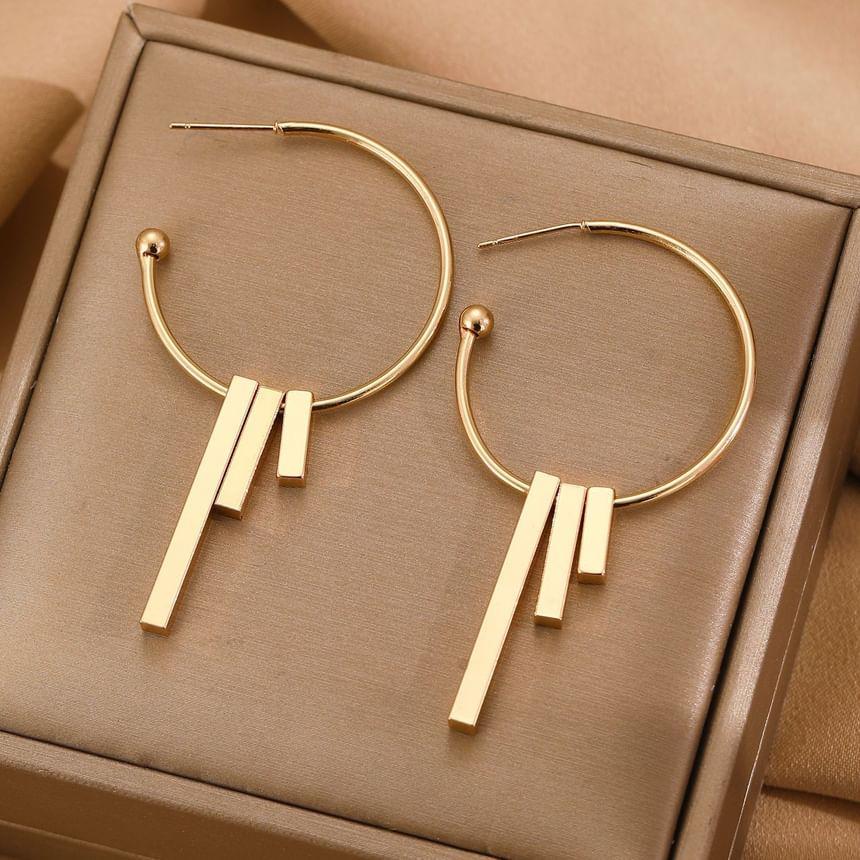 Bar Alloy Open Hoop Earring Product Image