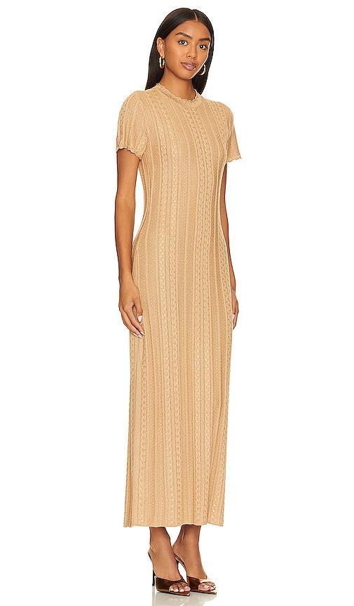 Show Me Your Mumu Valleta Midi Dress in Beige. Size L. Product Image