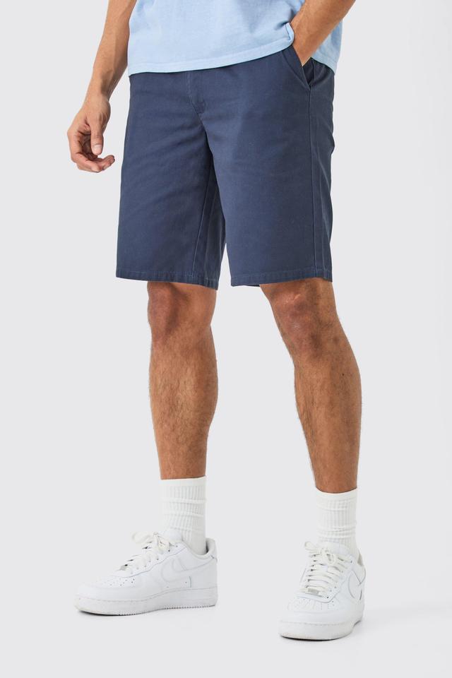 Fixed Waist Navy Relaxed Fit Shorts | boohooMAN USA Product Image