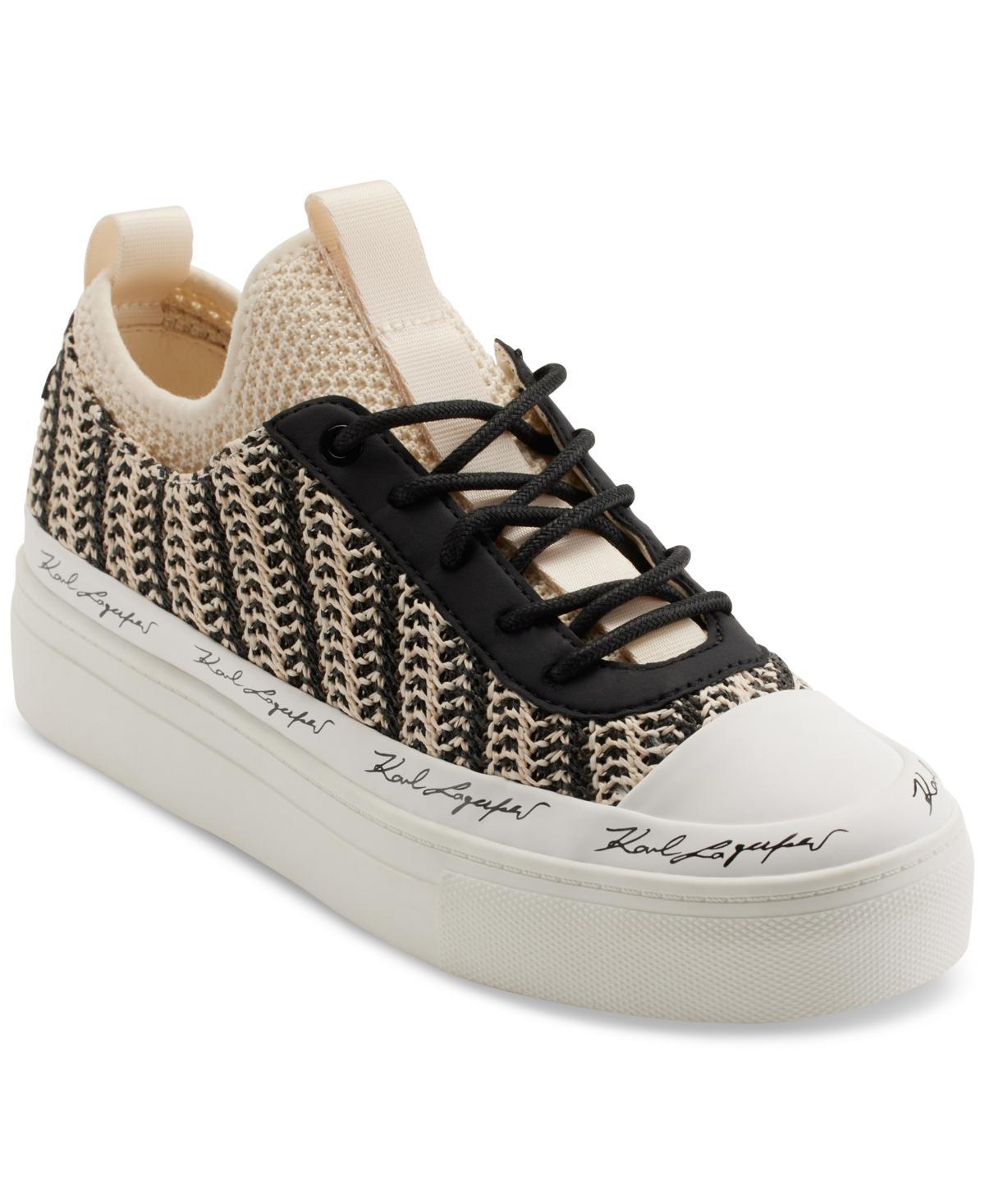 Karl Lagerfeld Paris Womens Cona Slip On Platform Sneakers - Natural/ Product Image