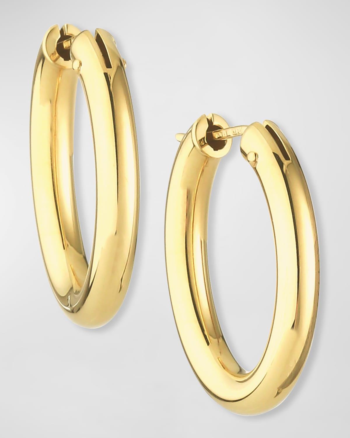 Womens 18K Yellow Gold Oval Hoop Earrings/1.05 Product Image