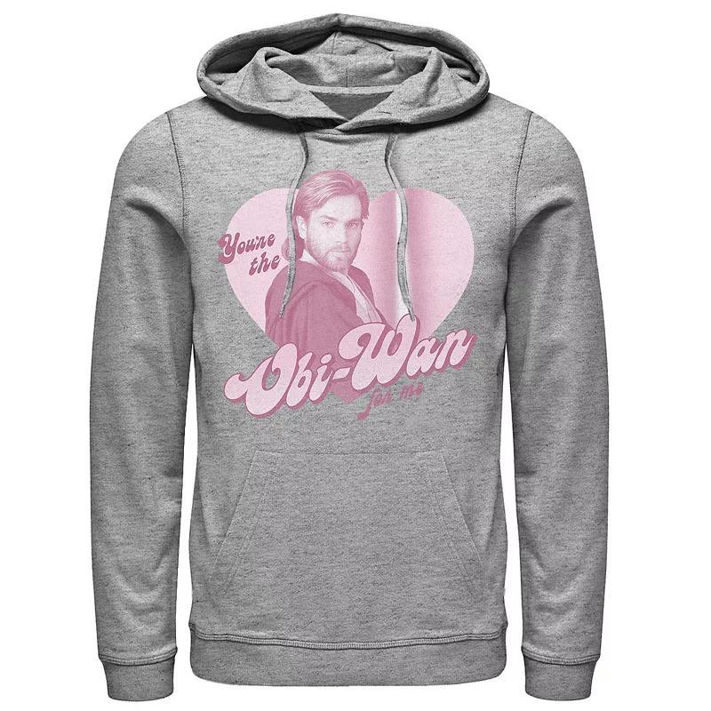 Mens Star Wars Youre The Obi-Wan For Me Heart Portrait Hoodie Athletic Grey Product Image