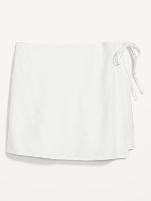 High-Waisted Wrap-Front Mini Skort Product Image