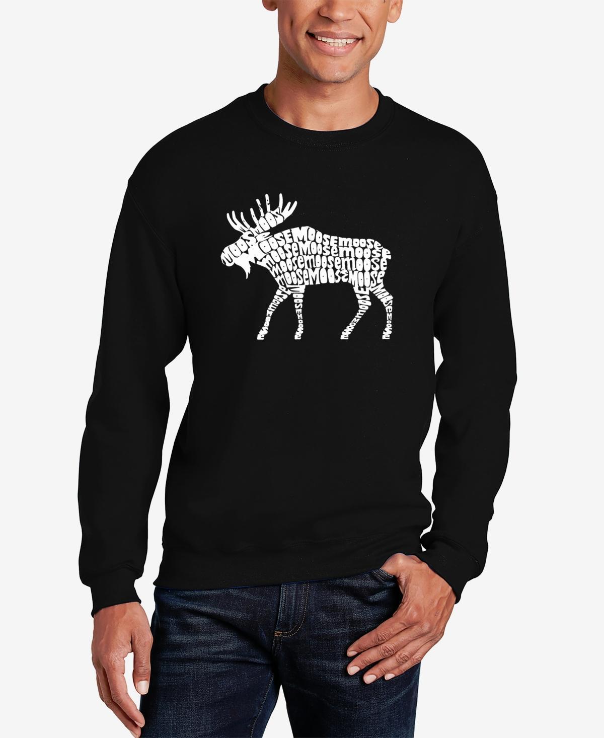 La Pop Art Mens Word Art Crewneck Moose Sweatshirt Product Image