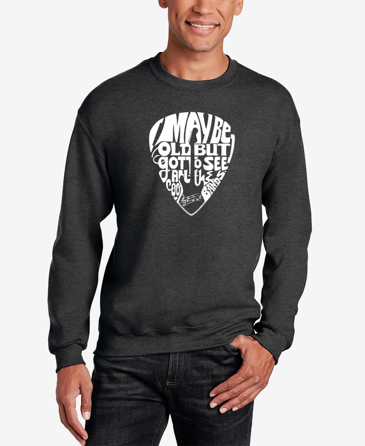 La Pop Art Mens Word Art Crewneck Guitar Pick Sweatshirt Product Image