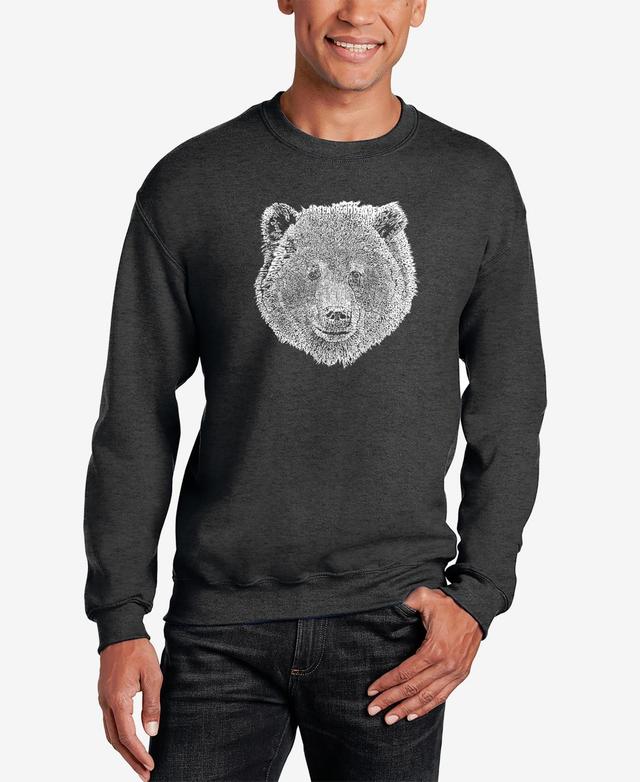 Mens Word Art Bear Face Crewneck Sweatshirt Product Image