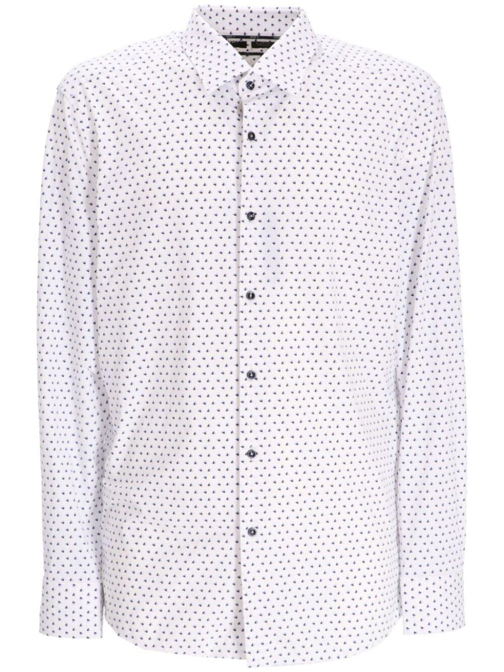 Geometric-printed Recycled Polyamide Shirt In White Product Image